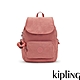 Kipling 霧面浪漫蜜桃粉掀蓋式拉鍊後背包-CAYENNE S product thumbnail 1