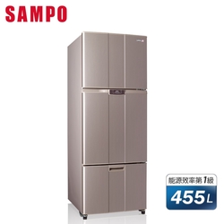 SAMPO聲寶455公升一級能效變頻三門冰箱 SR-B46DV(R6) 