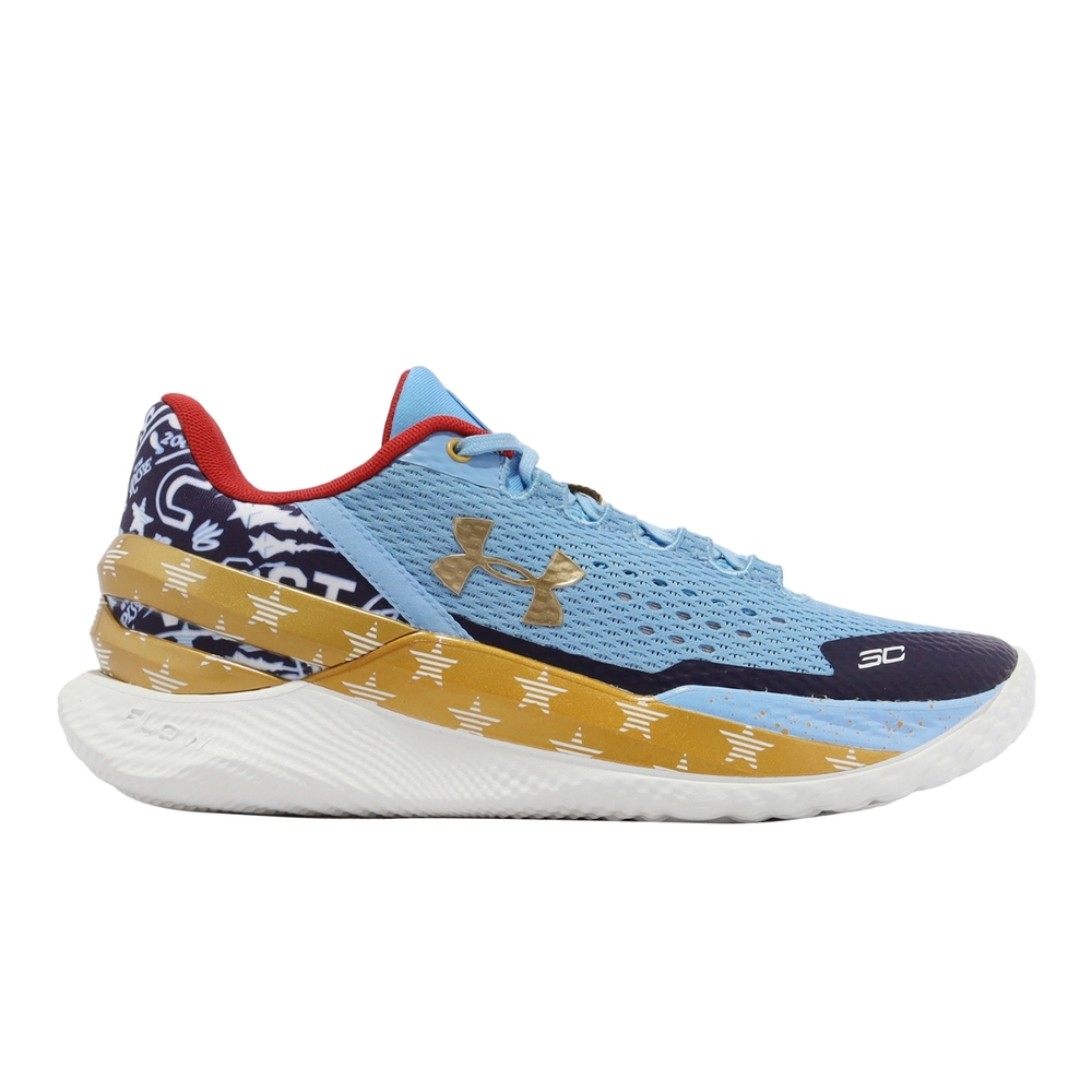 Under Armour 籃球鞋Curry 2 Low Flotro 男鞋藍金緩震星星圖騰ASG 運動