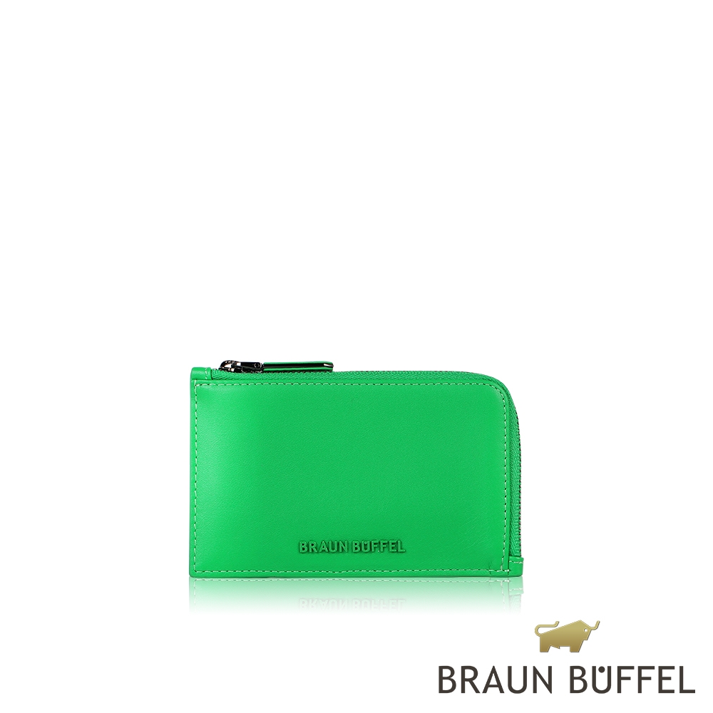 【BRAUN BUFFEL 德國小金牛】台灣總代理 克勞迪奧-T 拉鍊零錢包-農場綠/BF800-163-FG