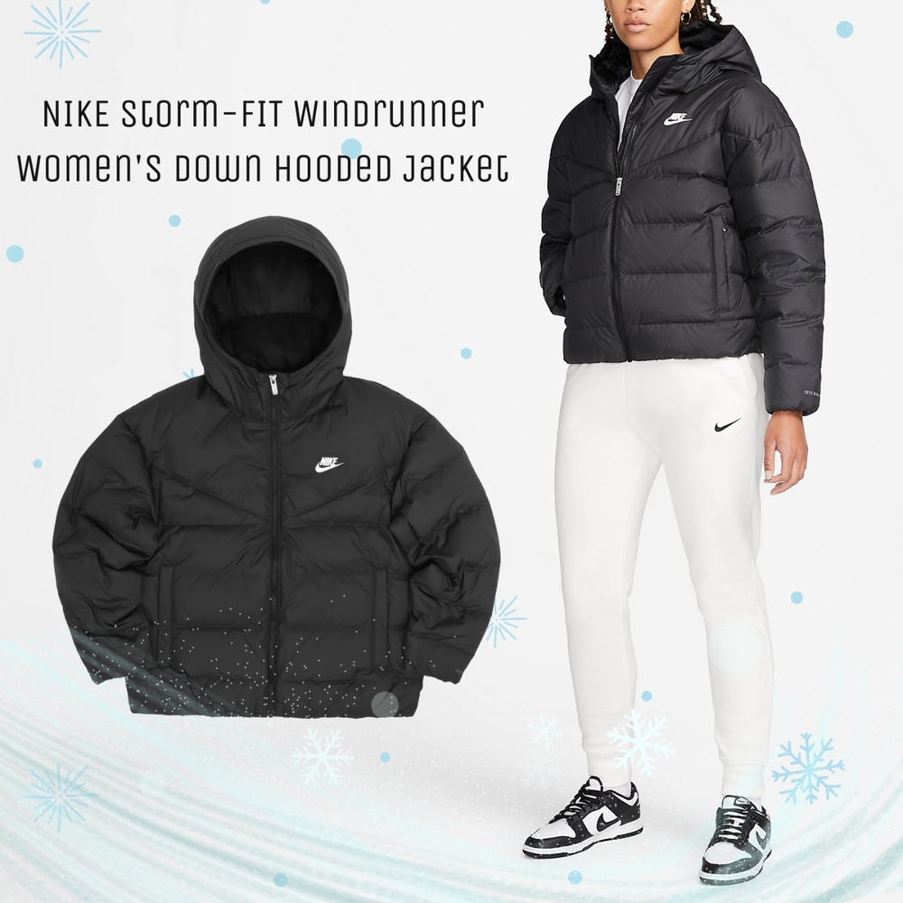 Nike 外套 NSW Jacket 女款 黑 羽絨外套 防風 抗水 休閒 長袖 連帽外套 DQ5904-010