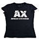 AX ARMANI EXCHANGE 貼鑽字母LOGO薄棉質短袖女T恤(深夜藍/M號) product thumbnail 1