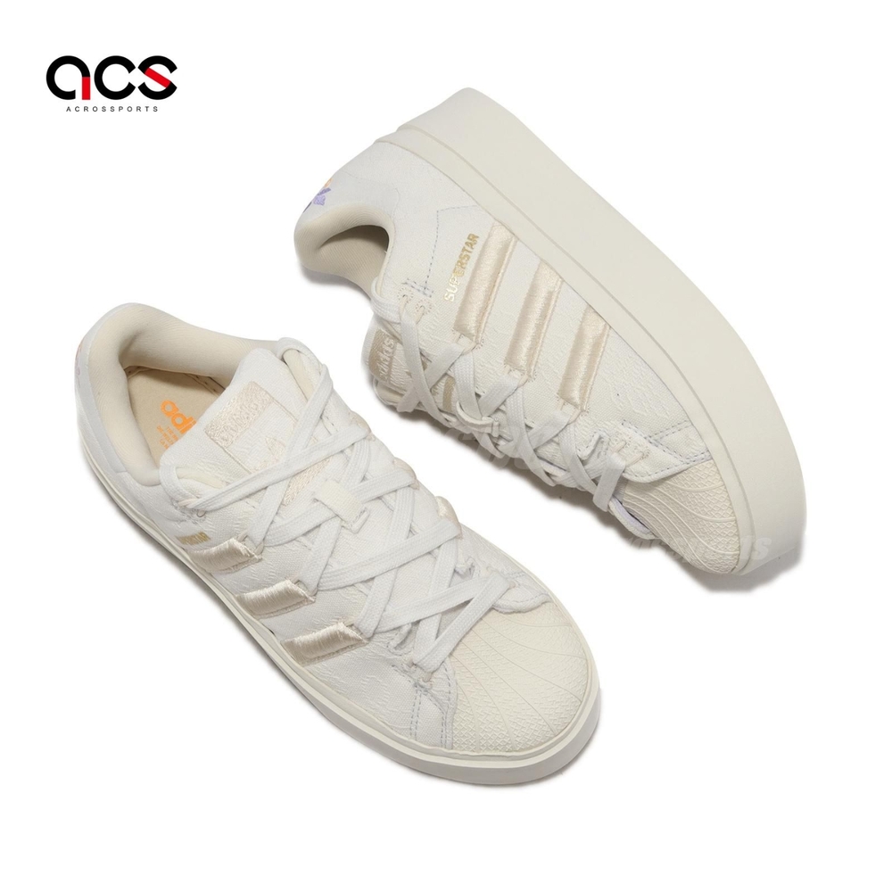 adidas 休閒鞋Superstar Bonega W 女鞋米白香檳色厚底增高愛迪達GZ3474 