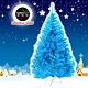 摩達客 台製豪華型6尺/6呎(180cm)晶透藍色聖誕樹 裸樹(不含飾品不含燈) product thumbnail 1
