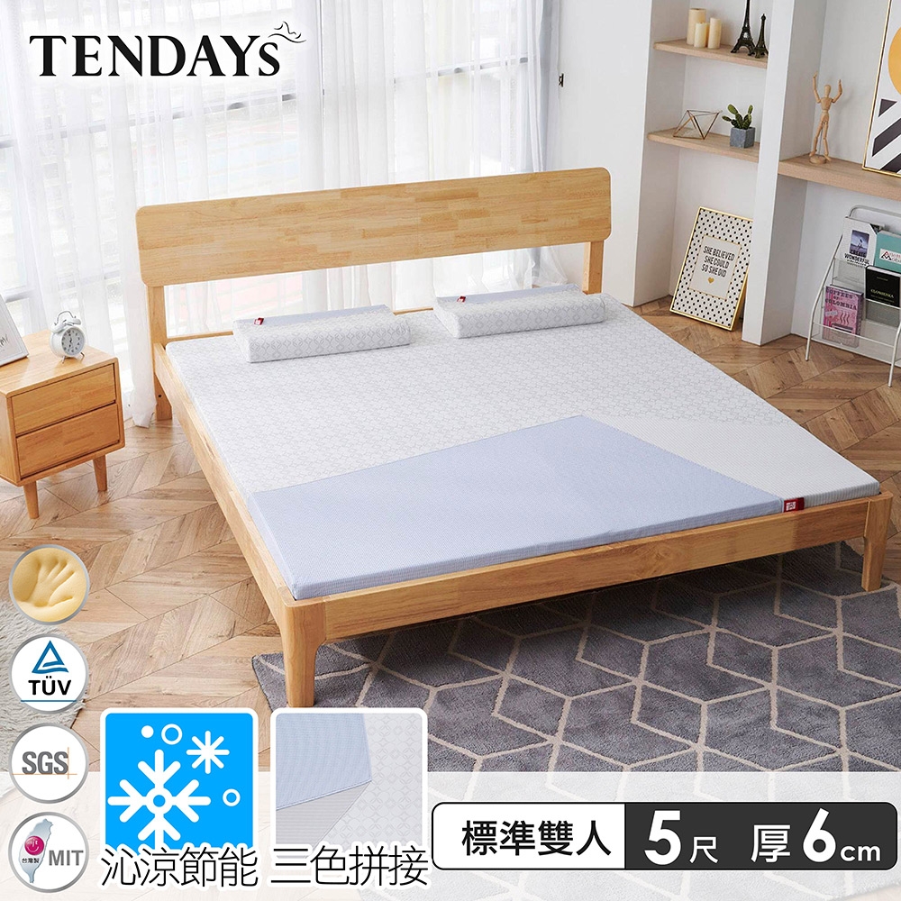 【TENDAYS】包浩斯紓壓床墊5尺標準雙人(6cm厚 記憶棉層+高Q彈纖維層)-買床送枕