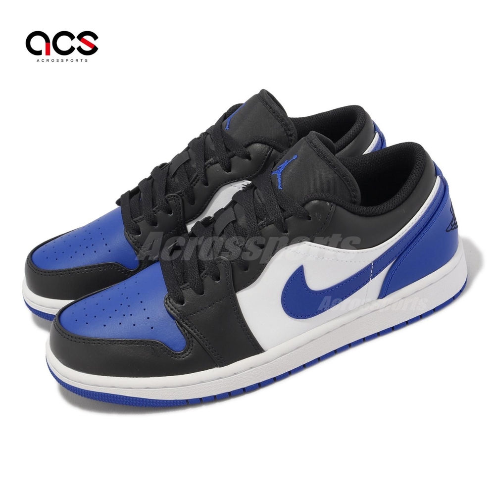 Nike Air Jordan 1 Low 男鞋黑白藍AJ1 Royal Toe 小閃電553558-140