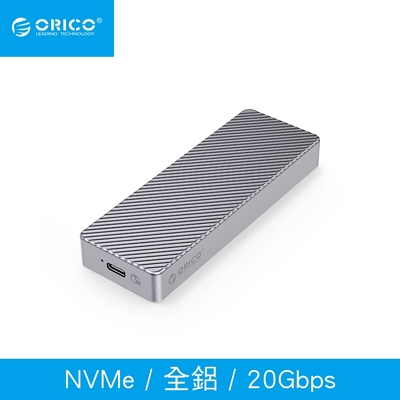 【ORICO】USB3.2M.2NVMe全鋁合金斜紋硬碟外接盒20G M213C3-G4-GY-BP