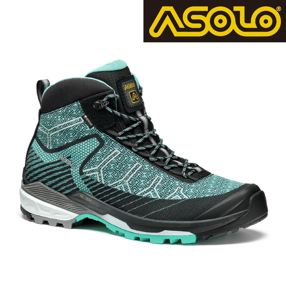 ASOLO 女款 GTX 中筒郊山輕量健走鞋 FALCON EVO JACQUARD GV 海洋黑 A40067/A559 ｜防水透氣 健行鞋