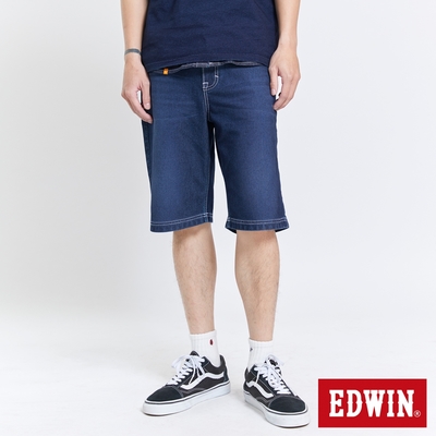 EDWIN 加大碼 迦績 EJ6冰河玉寬鬆短褲-男-酵洗藍