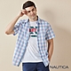 Nautica 男裝 吸濕排汗清新感格紋透氣短袖襯衫-白色 product thumbnail 1