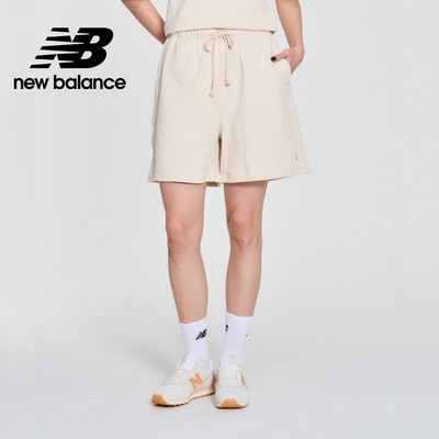 【New Balance】 鬆緊抽繩棉質短褲_女性_杏色_WS41508LIN