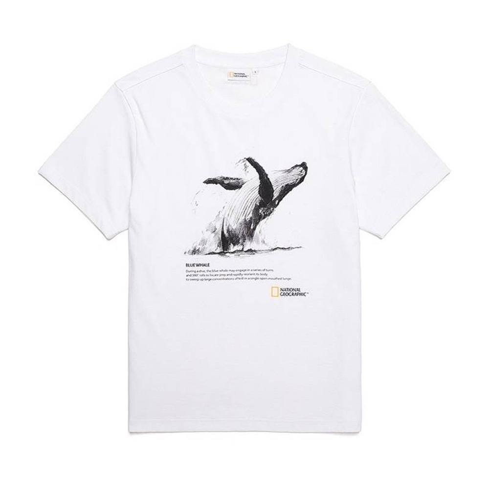 NATIONAL GEOGRAPHIC 中性 FRONT WHALE H/TEE 短袖T恤 白-N202UTS070010