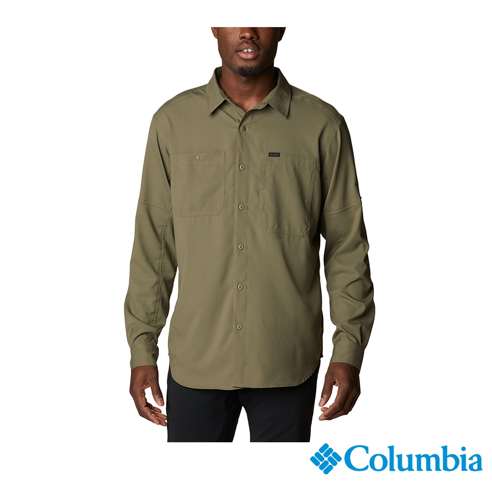 Columbia 哥倫比亞 男款- UPF50快排長袖襯衫-軍綠 UAE16830AG / FW22