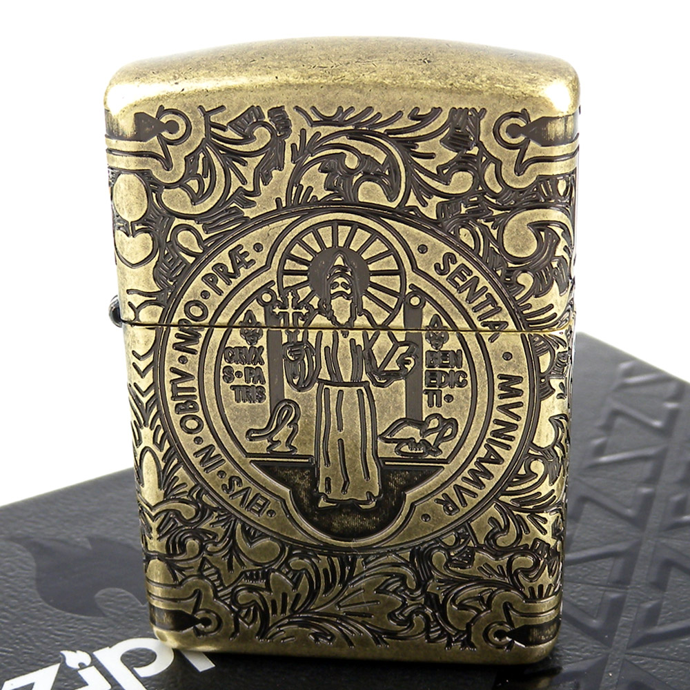 ZIPPO 美系St. Benedict聖本篤驅魔聖牌-激似康斯坦汀款打火機