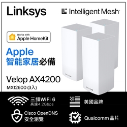 Linksys Velop 三頻 MX4200 Mesh WiFi6網狀路由器(三入) (AX4200)