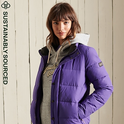 SUPERDRY 女裝 保暖外套 SOURCE RETRO PUFFER 紫