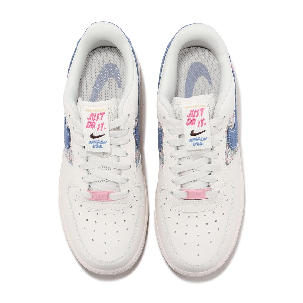 Nike Wmns Air Force 1 07 LX 女鞋AF1 小香風單寧牛仔百搭混色編織