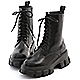 D+AF 個性有型．輕量綁帶中筒鋸齒靴＊黑 product thumbnail 1