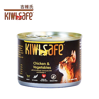 吉維氏 KIWI SAFE 天然無榖主食貓罐 (雞肉 南瓜 蔬菜)(185g/罐)