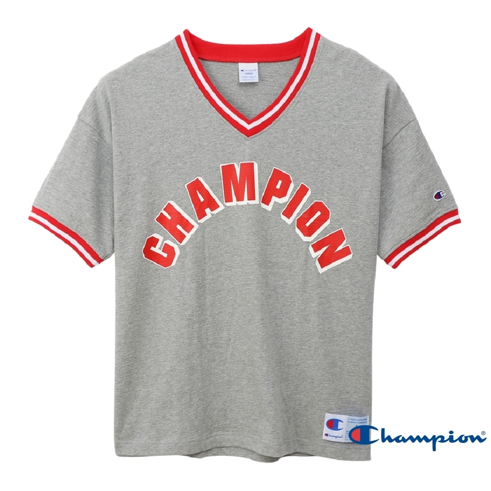 Champion AS大字LOGO V領短Tee灰色