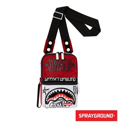 SPRAYGROUND-DIAMOND DISTRICT 閃鑽鯊魚單肩斜掛包-紅色