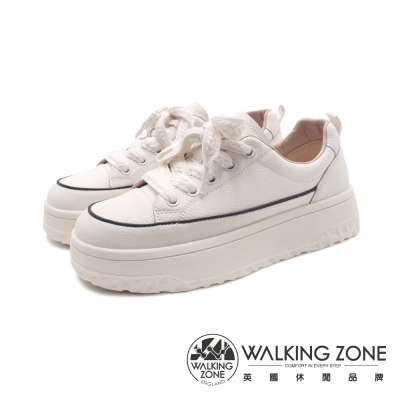 WALKING ZONE(女)可愛粗繩厚底休閒鞋 女鞋-米白色