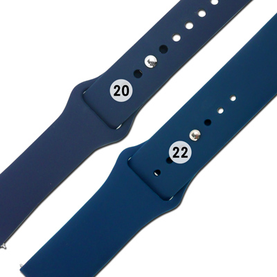 Watchband / 各品牌通用 快拆錶耳 穿式按夾扣 舒適 矽膠錶帶 深藍