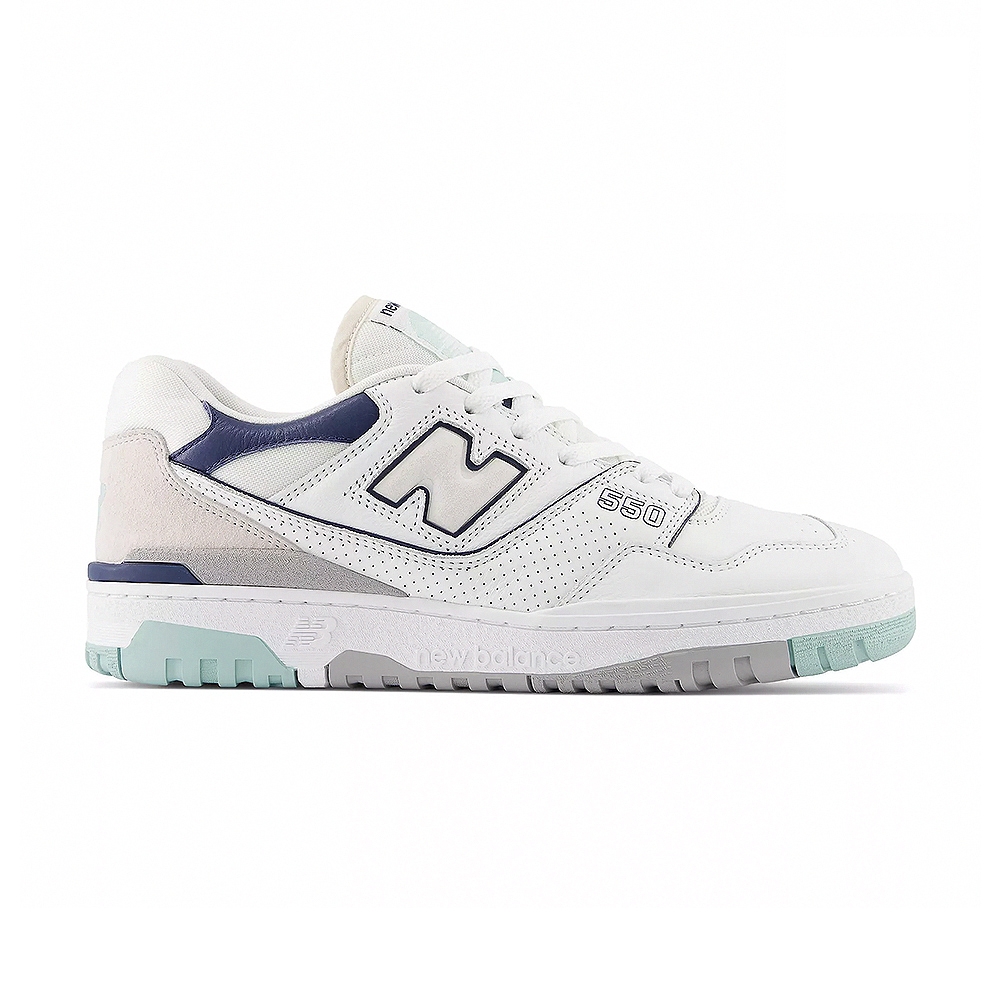 New Balance NB 550 男女白藍灰色復古板鞋籃球鞋型休閒鞋BB550WCA