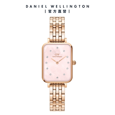 Daniel Wellington DW 手錶 Quadro Melrose Lumine 20X26 星辰貝母盤珠寶式錶鏈-粉錶盤 DW00100621