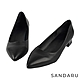山打努SANDARU-跟鞋 通勤素面尖頭低跟包鞋-黑 product thumbnail 1