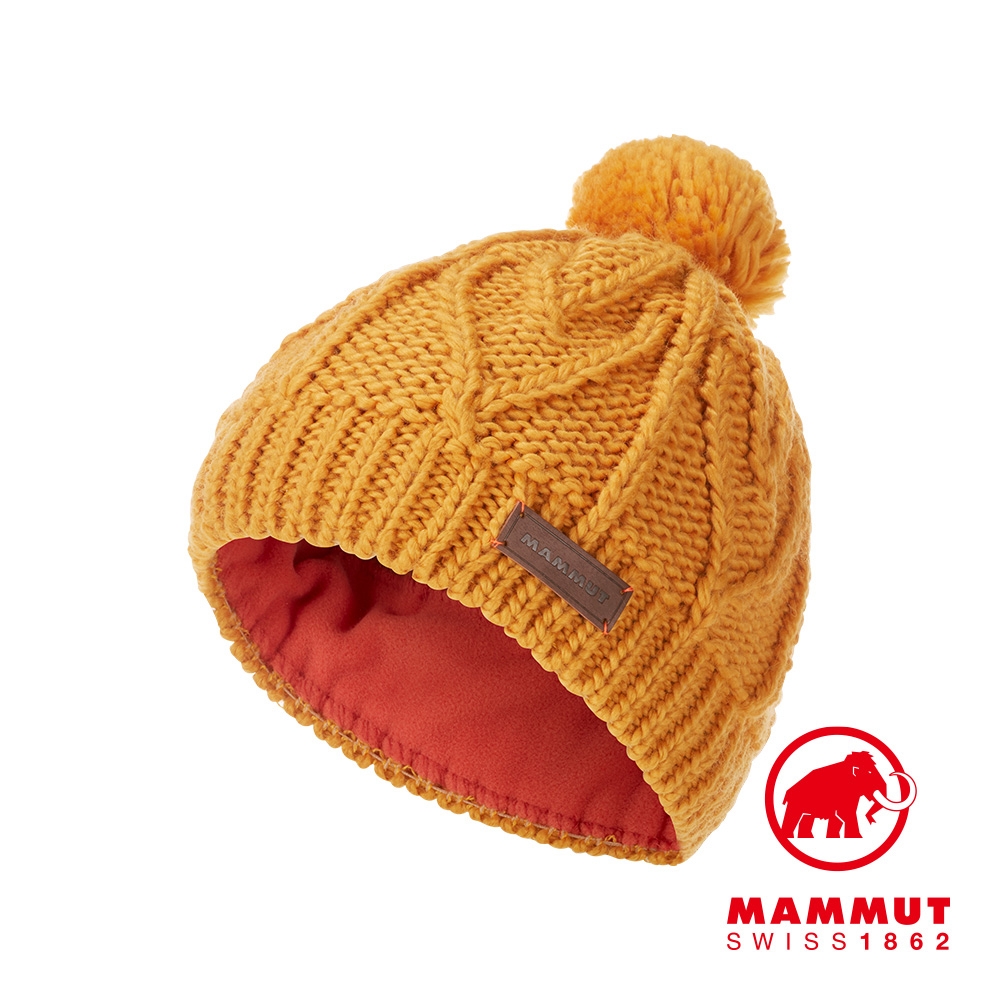 【Mammut】Sally Beanie 保暖針織毛球羊毛帽 金黃 #1191-00430
