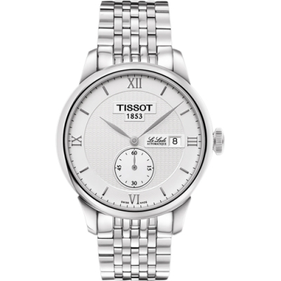 tissot 天梭 官方授權 le locle gent 力洛克小秒針機械腕錶 送禮首選-銀/39mm t0064281103801