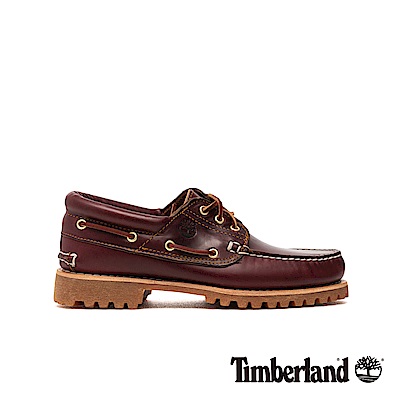 Timberland 男款酒紅色手工縫製經典三孔帆船鞋 | 50009