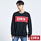 EDWIN 配色LOGO剪接衛衣-男-黑色 product thumbnail 1