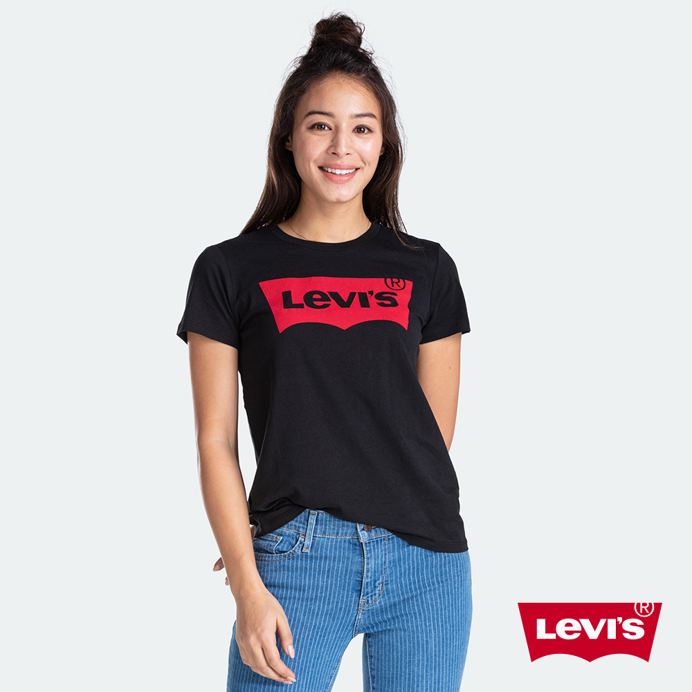 Levis 女款 短袖T恤 / 經典Logo / 黑 長青基本款