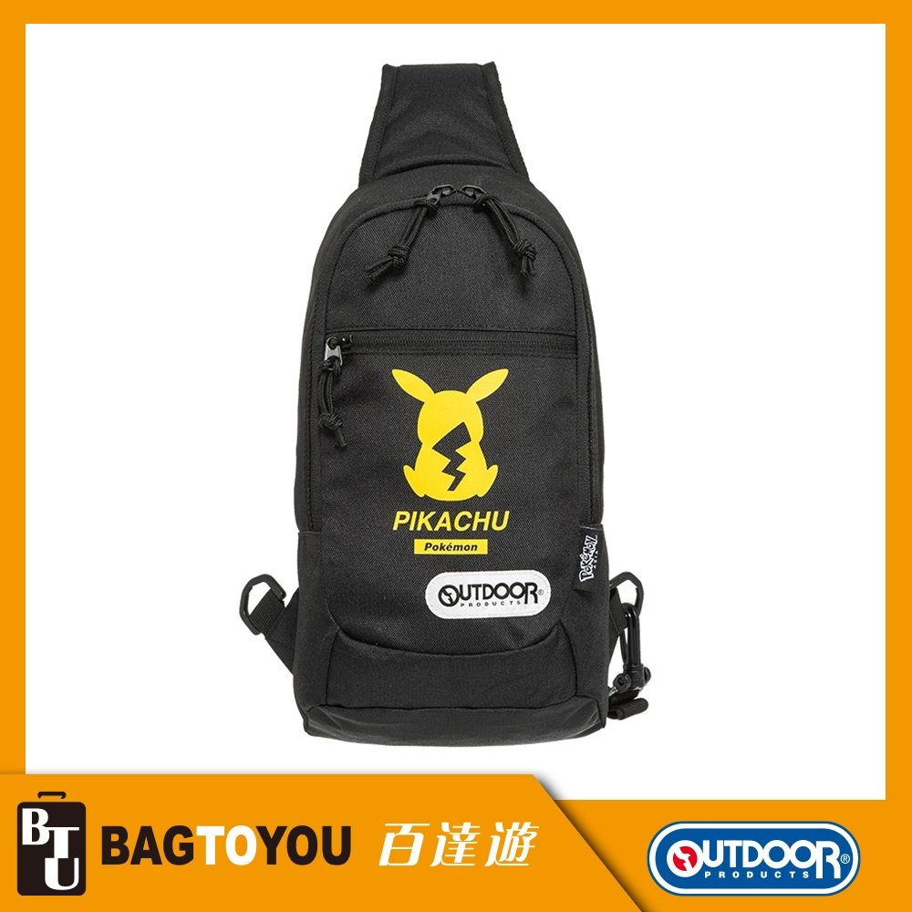 『官方正品』【OUTDOOR】寶可夢Pokemon-潮黑皮卡丘單肩包-大-黑色 ODGO20B03BK