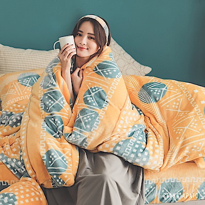 PRIMARIO 台灣製 雙人-防靜電極緻保暖法蘭絨被套/床包四件組 列蒂西雅