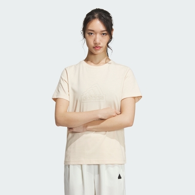 adidas 上衣 女款 短袖上衣 運動 TECH BOS TEE 奶茶 IM8839