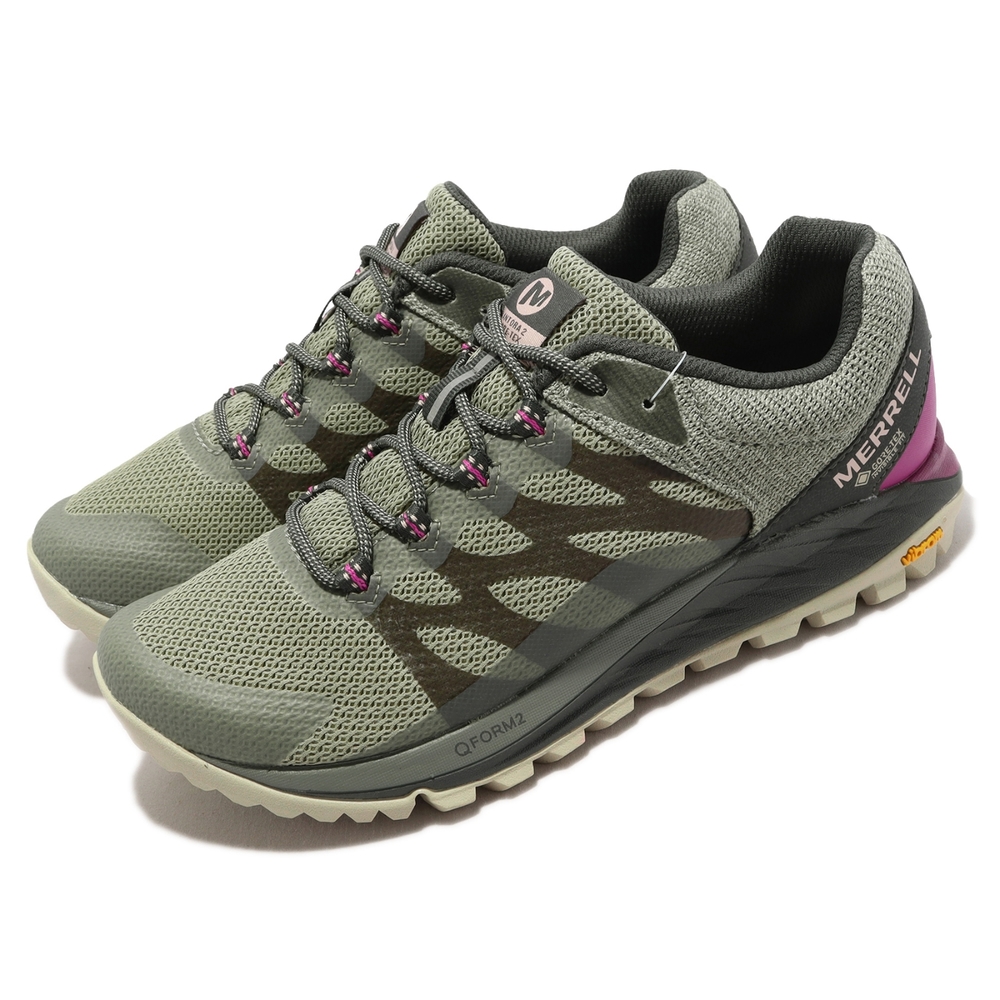 Merrell 戶外鞋 Antora 2 GTX 女鞋 軍綠 黑 登山鞋 防水 抗撕裂 黃金大底 ML067202