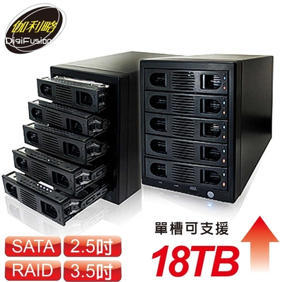 伽利略 usb3.0 + esata 1至5層 raid 抽取式硬碟外接盒(35d-u3es5r)