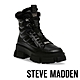 STEVE MADDEN-TRIGGERS 絨毛厚底拼接綁帶休閒靴-黑色 product thumbnail 1