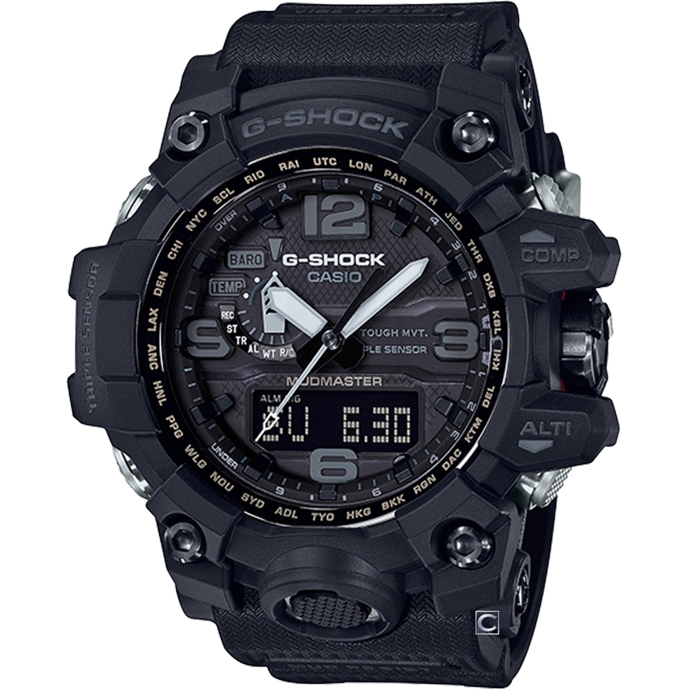 CASIO 卡西歐G-SHOCK MUDMASTER極限大陸電波太陽能腕錶(GWG-1000-1A1)