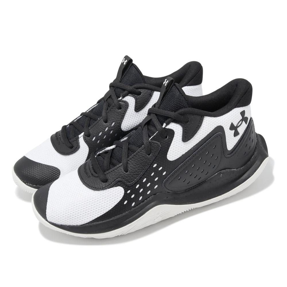 Under Armour 籃球鞋 JET 23 男鞋 黑 白 皮革 網布 緩衝 回彈 運動鞋 UA 3026634006