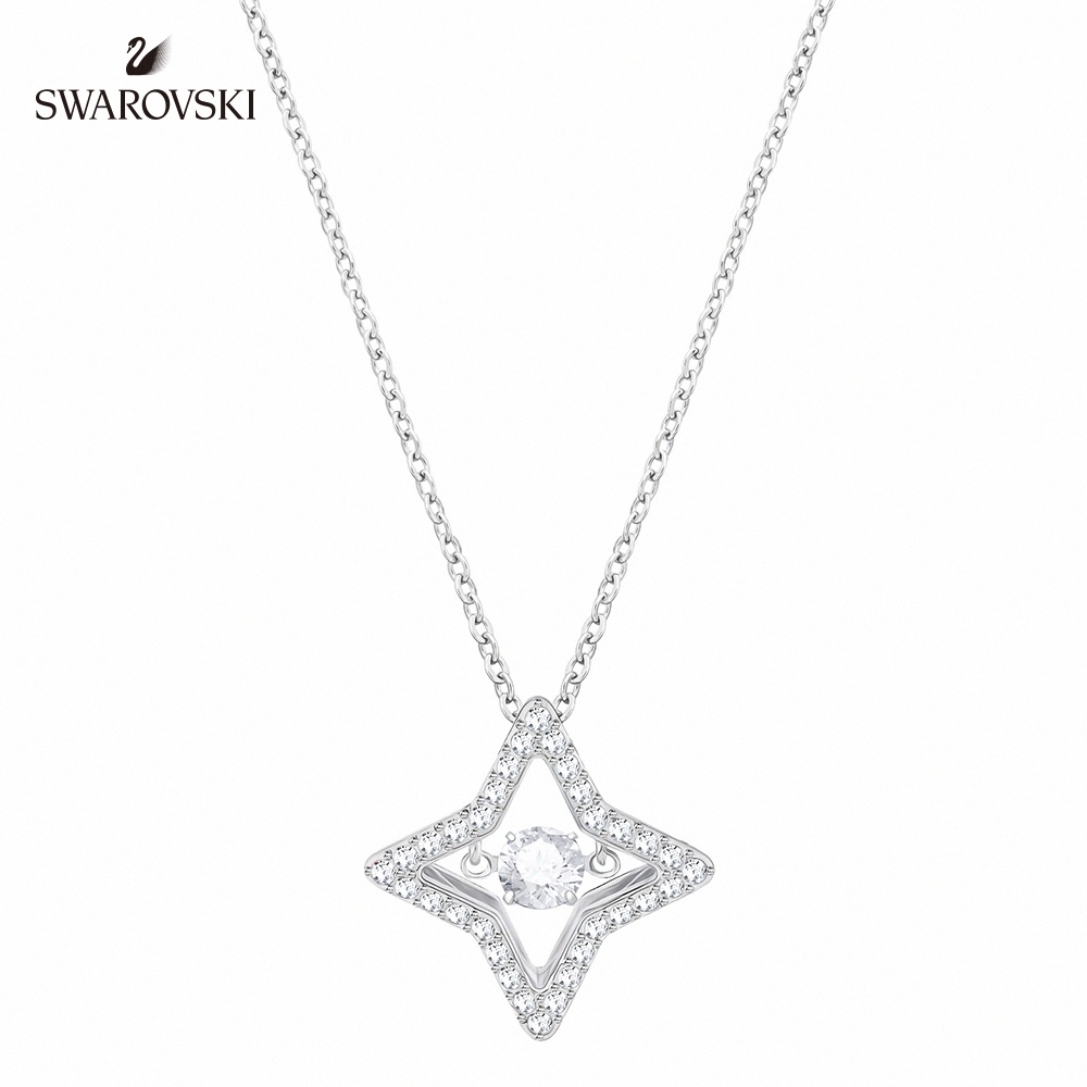 SWAROVSKI施華洛世奇 Sparkling Dance Star 鍍白金色星形項鏈