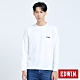 EDWIN LOGO印字貼袋 薄長袖T恤-男-白色 product thumbnail 1