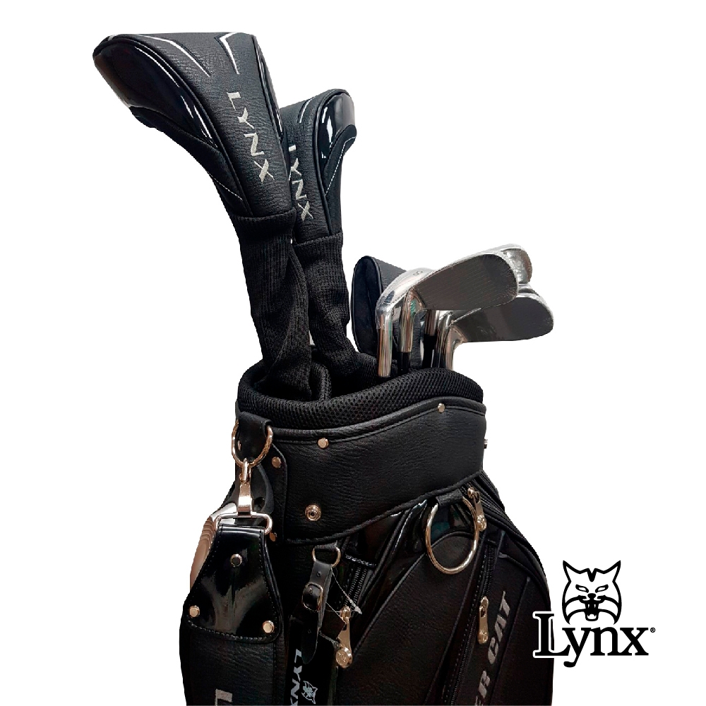 【Lynx Golf】男款Lynx山貓 Silver Cat RV-F 高爾夫套桿組(附球袋)-黑色