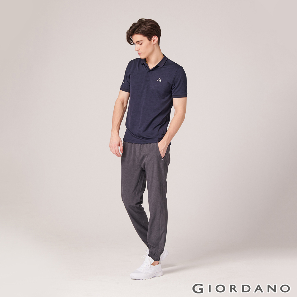 GIORDANO 男裝3M抗污透氣彈性運動束口褲-14 深花灰