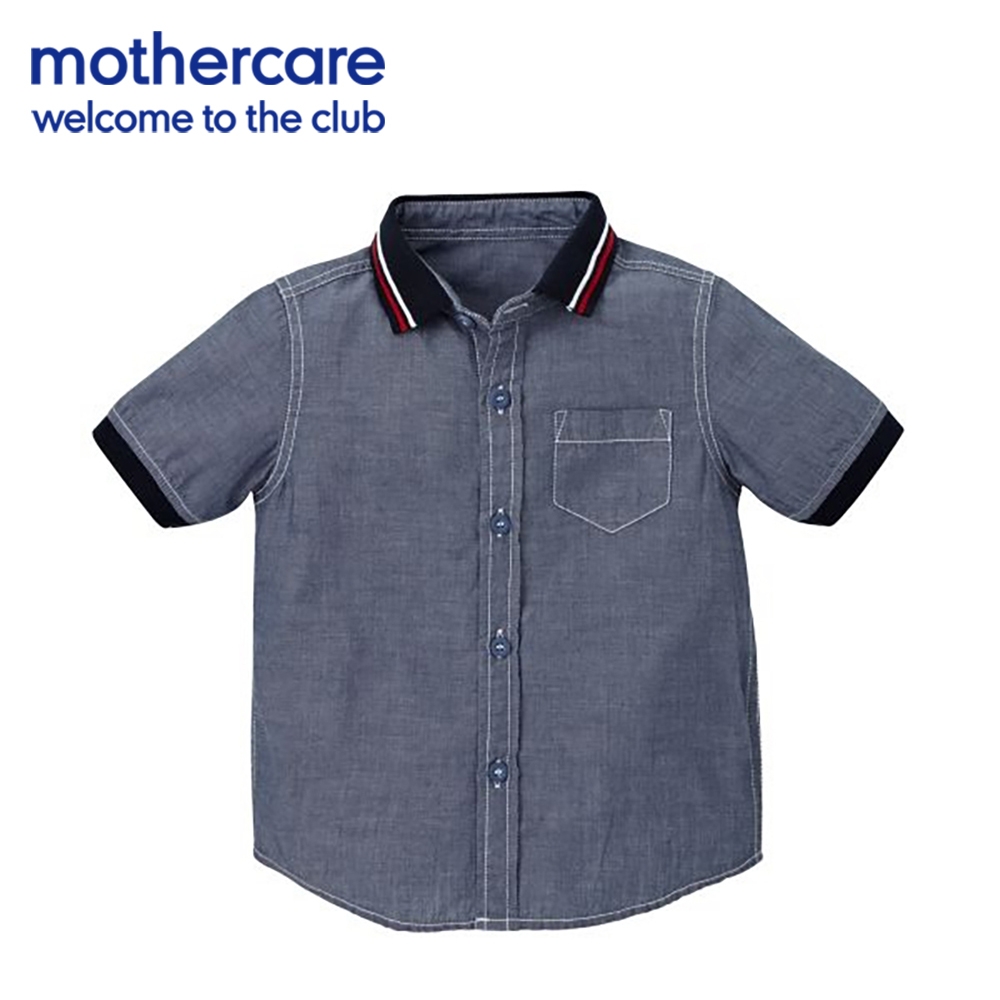 mothercare 專櫃童裝 單寧藍短袖襯衫/上衣 (3-7歲)