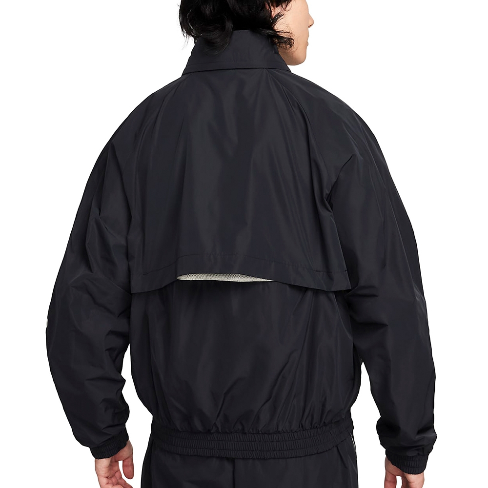 Nike AS M NK Swoosh Jacket 男黑白防潑水大勾風衣立領外套FB7878-010