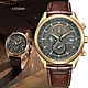 CITIZEN 星辰 GENTS 光動能 碼錶計時 電波對時腕錶-金色43mm AT8263-10H 防水100米 product thumbnail 1